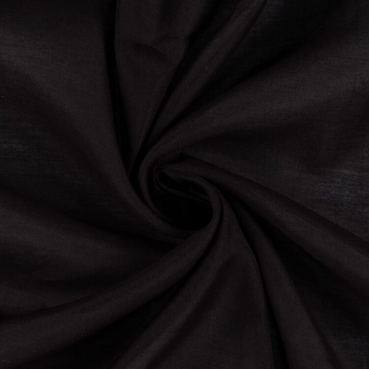 Plain 150 cm Viscose Fancy Sheer Fabric Black