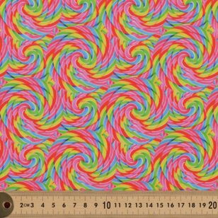 Candy Swirl 112 cm Cotton Fabric Multicoloured 112 cm