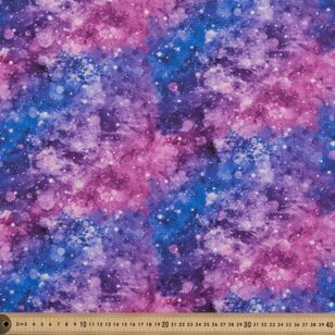 Celestial Night Sky 112 cm Cotton Fabric Purple 112 cm