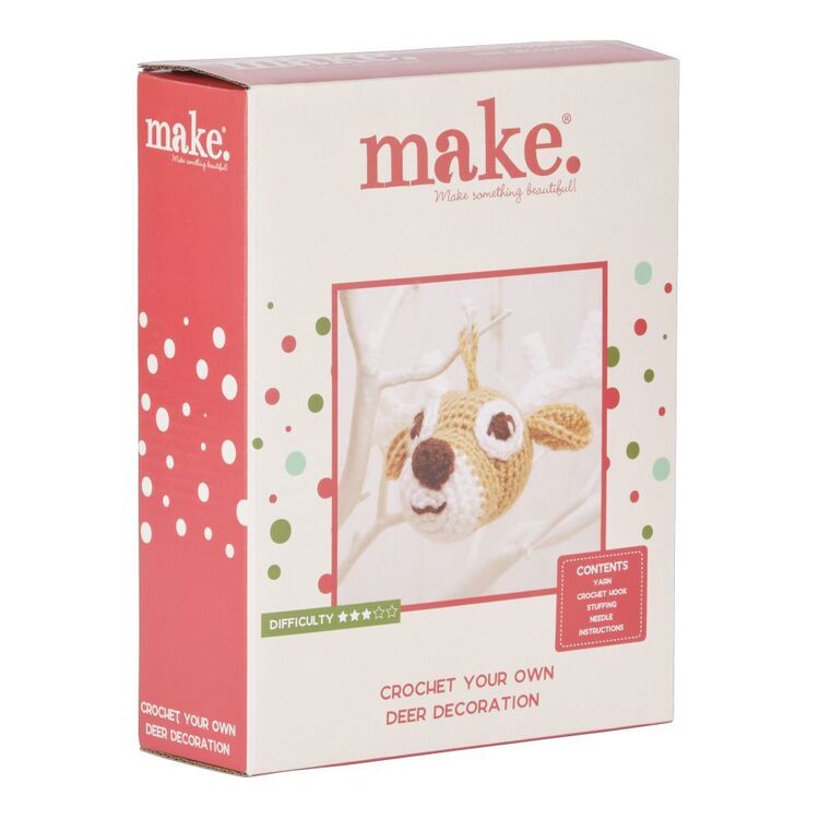 Make Christmas Deer Crochet Kit Multicoloured