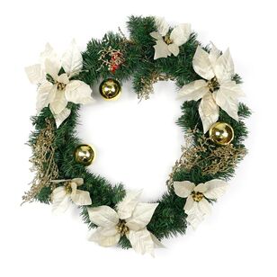 Jolly & Joy 60 cm Poinsettia Christmas Wreath Gold 60 cm