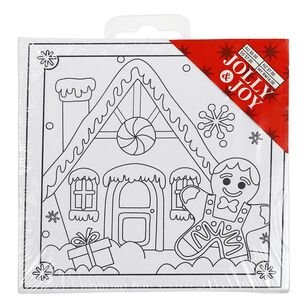 Jolly & Joy Paint Your Own Christmas Canvas Gingerbread Print White