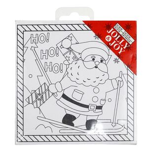 Jolly & Joy Paint Your Own Christmas Canvas Santa Print White