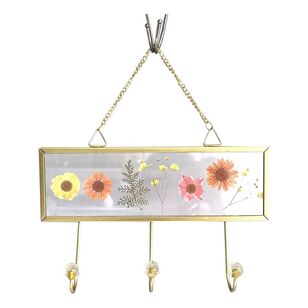 Ombre Home Ellie Floral Wall Hanging Gold 24.5 x 17 x 4 cm