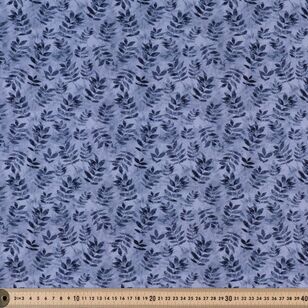 Leaves 112 cm Organic Cotton Poplin Fabric Grey 112 cm