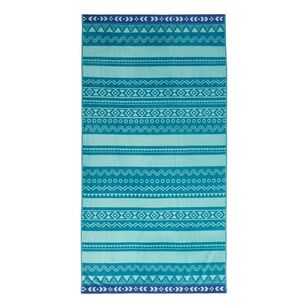 KOO Jacquard Cruz Beach Towel  Aztec Blue