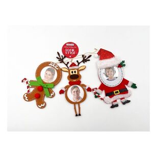 Jolly & Joy Photo Insert Felt Christmas Tree Decoration 3-pack Multicoloured