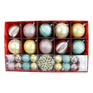 Jolly & Joy Traditional Variety Christmas Decoration Pack Multicoloured 50 Pack