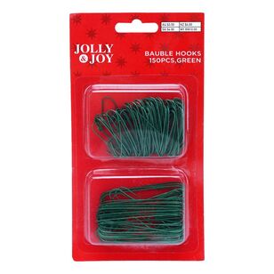 Jolly & Joy Christmas Bauble Hooks 150-Pack Green