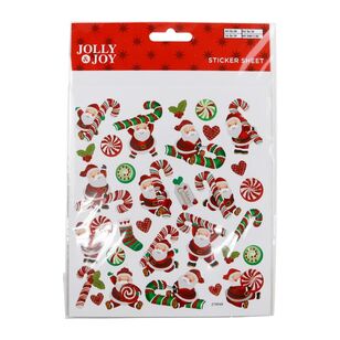 Jolly & Joy Santa Candy Christmas Sticker Sheet Multicoloured