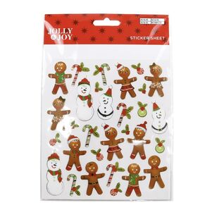 Jolly & Joy Snowman & Gingerbread Christmas Sticker Sheet Multicoloured 1 Pack