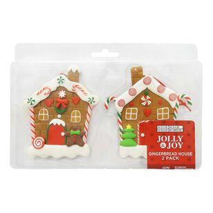 Jolly & Joy Claydough Gingerbread House Christmas Tree Decoration 2-pack Multicoloured