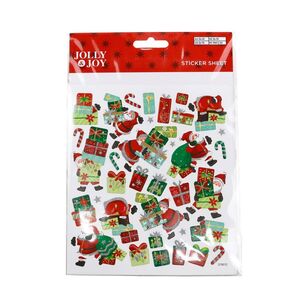 Jolly & Joy Santa's Present Christmas Sticker Sheet Multicoloured