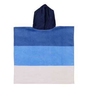 KOO Kids Hooded Pacific Large Beach Towel Poncho Blue