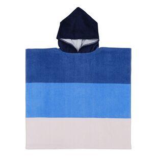 KOO Kids Hooded Pacific Large Beach Towel Poncho Blue