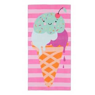 Kids House Ice Cream Beach Towel Multicoloured 60 x 120 cm