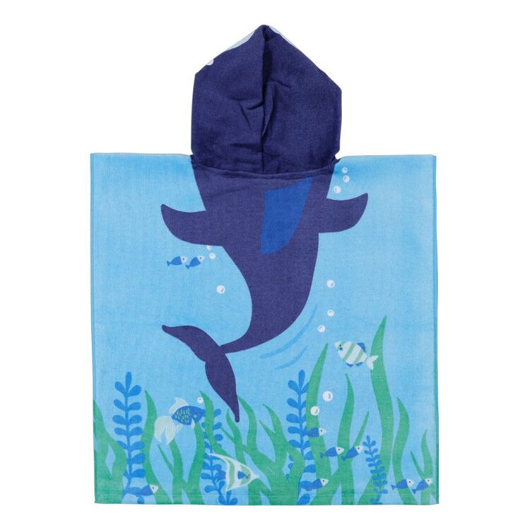 Kids House Shark Hooded Poncho Multicoloured 60 x 120 cm