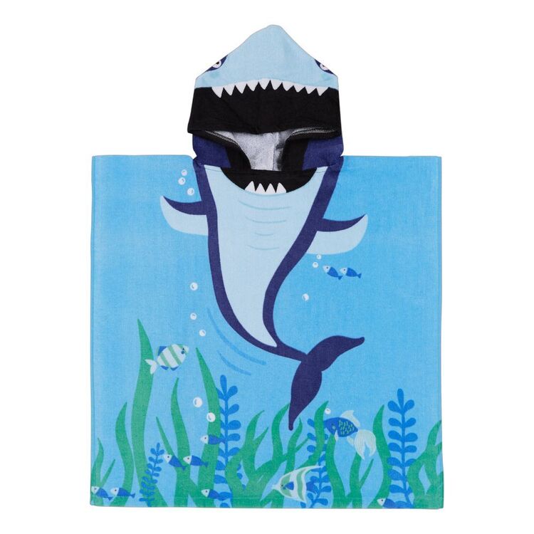 Kids House Shark Hooded Poncho Multicoloured 60 x 120 cm