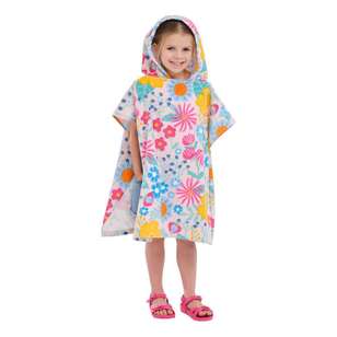 KOO Kids Holly Flower Hooded Beach Towel Poncho Multicoloured 60 x 120 cm