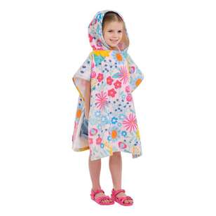 KOO Kids Holly Flower Hooded Beach Towel Poncho Multicoloured 60 x 120 cm