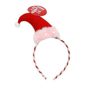 Jolly & Joy Light Up Santa Christmas Headband Red