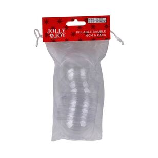 Jolly & Joy Fillable Christmas Bauble 6-pack Clear