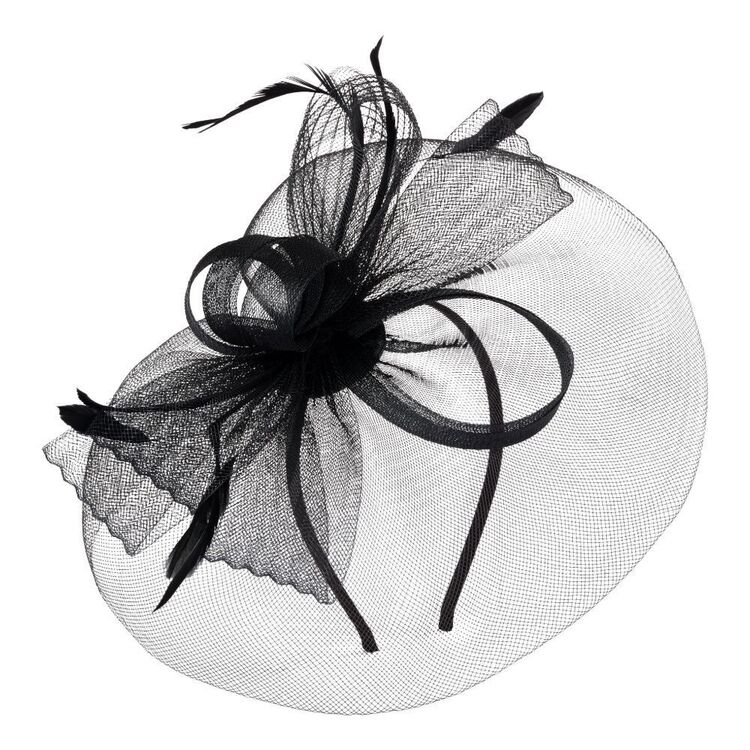 Maria George Crin saucer with loops Fascinator Black