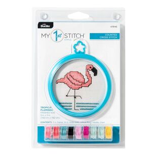 Bucilla My 1st Stitch Tropical Flamingo Cross Stitch Kit Multicoloured