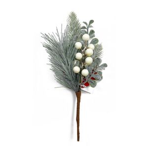 Jolly & Joy Christmas Frosted Berries Small Pick Decoration White S