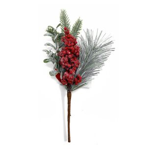 Jolly & Joy Christmas Frosted Berries Large Pick Decoration Red L