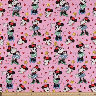 Disney Minnie Mouse 150 cm Cotton Canvas Fabric Pink 150 cm