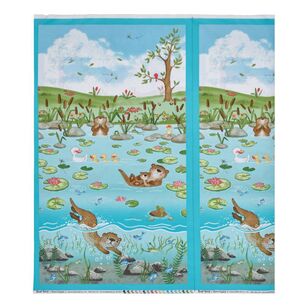 Henry Glass River Romp Cotton Fabric Panel Blue 61 x 112 cm