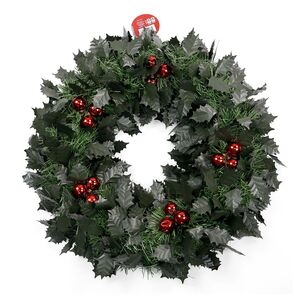 Jolly & Joy 46 cm Foil Christmas Wreath Green & Red 46 cm