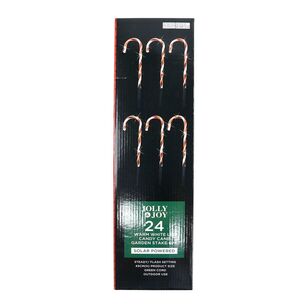 Jolly & Joy LED Solar Candy Cane Garden Stakes 6-Pack Red