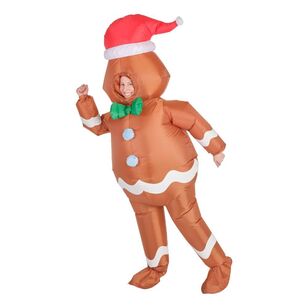 Jolly & Joy Inflatable Gingerbread Man Christmas Costume Brown