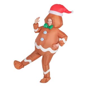 Jolly & Joy Inflatable Gingerbread Man Christmas Costume Brown