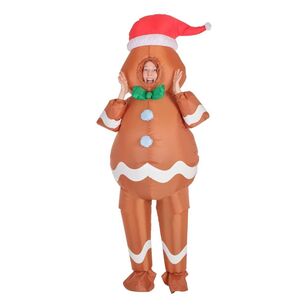 Jolly & Joy Inflatable Gingerbread Man Christmas Costume Brown