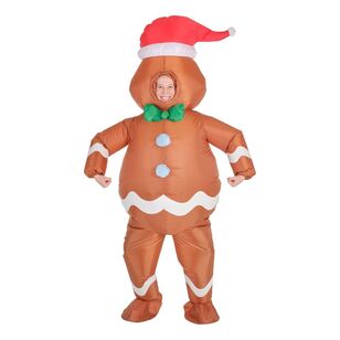 Jolly & Joy Inflatable Gingerbread Man Christmas Costume Brown