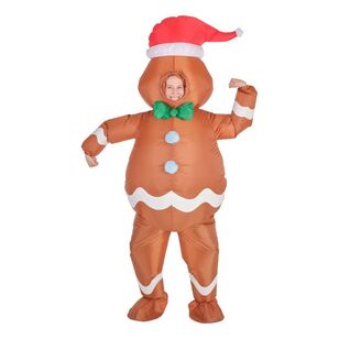 Jolly & Joy Inflatable Gingerbread Man Christmas Costume Brown