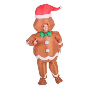 Jolly & Joy Inflatable Gingerbread Man Christmas Costume Brown