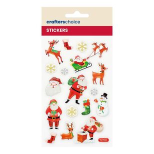 Crafters Choice Christmas Santa Puffy Stickers Multicoloured