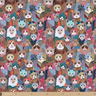 Life is Better with a Cat Picked Cats 112 cm Cotton Fabric Multicoloured 112 cm