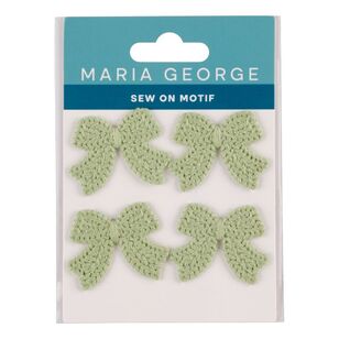 Maria George Crochet Simple Bow Sew On Motif 4 Pack Green