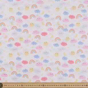 Traveller Rainbow Sunshine 112 cm Cotton Fabric White 112 cm
