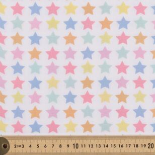 Traveller Rainbow Stars 112 cm Cotton Fabric White 112 cm