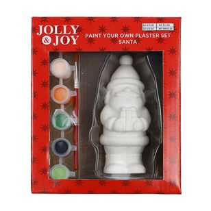 Jolly & Joy Paint Your Own Christmas Santa Plaster Set  White