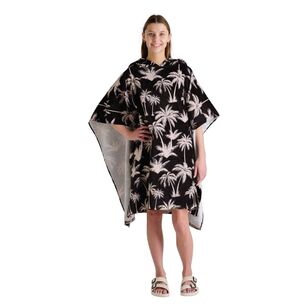 KOO Adult Hooded Palm Tree Beach Towel Poncho Multicoloured