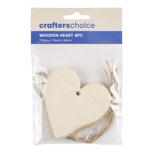 Crafters Choice Wooden Heart Shape Natural 7.5 cm