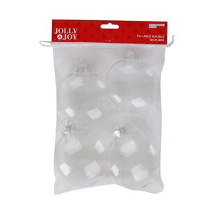 Jolly & Joy Fillable Christmas Bauble Sphere 4-pack White 10 cm