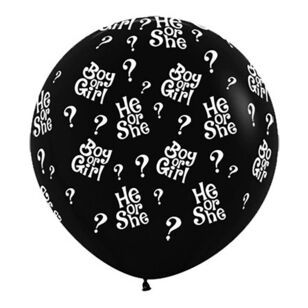 Sempertex He/She Latex Balloons Black 90 cm